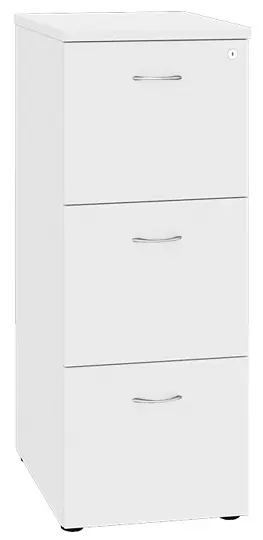 LKR - 3  dřevěná kartotéka A4, 3-zásuvková, centrální zámek, korpus bílá/čílka bílá